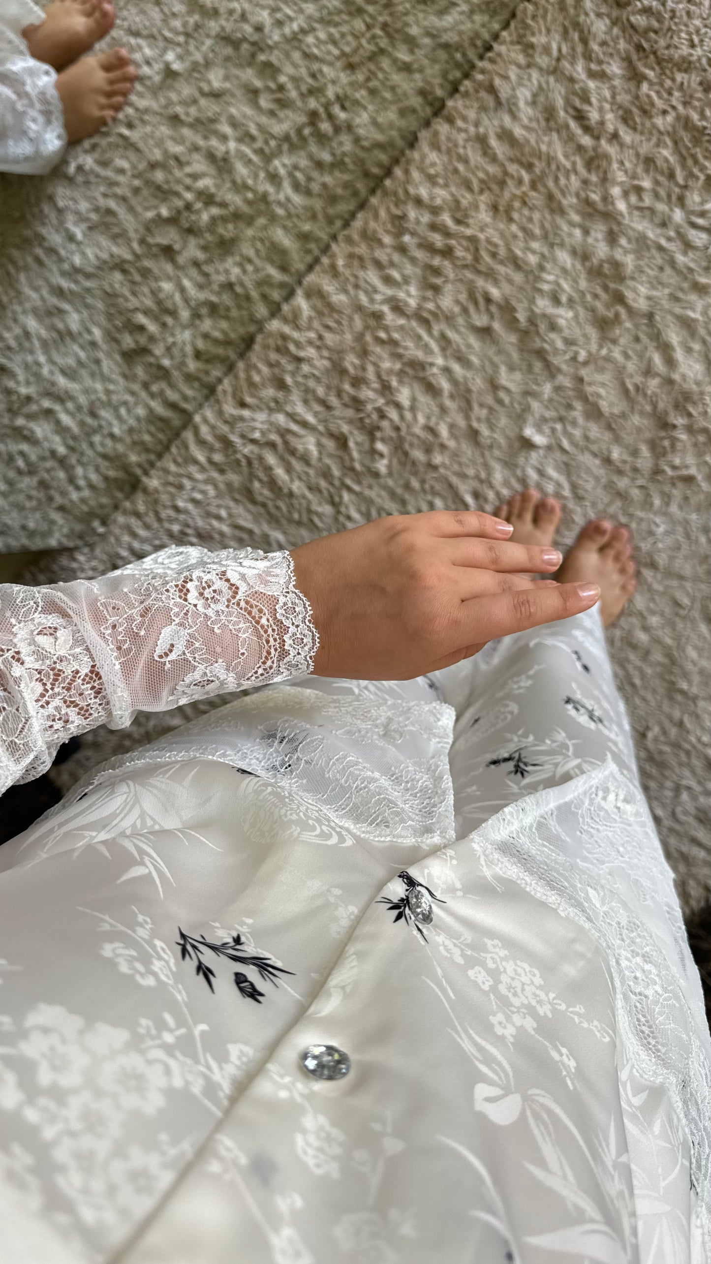 FLORAL BLACK Style Pyjama